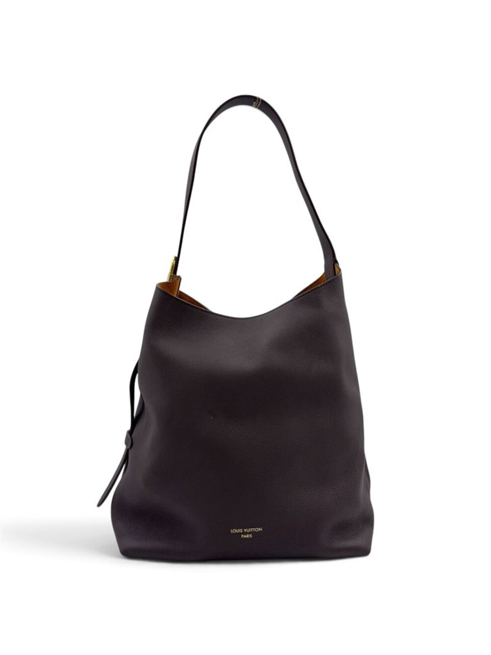 Louis Vuitton Lowkey Hobo MM Gray Leather Dark Brown Gold